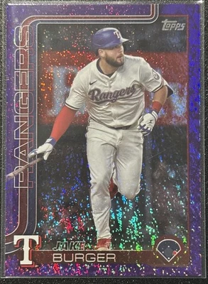 2025 Topps Update JAKE BURGER Purple Holo Foil #/250 TEXAS RANGERS US98 - Image 1 of 2