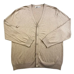 Antiguo Suéter Cárdigan Azul Marino Para Hombres 2XL Marrón Tostado Tejido con Botones Preppy Papá Core - Imagen 1 de 9