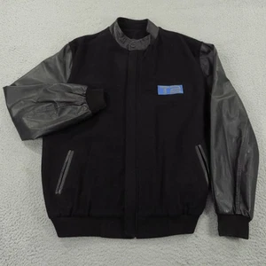 VINTAGE Terminator 2 Giacca Uomo Grande Lana Pelle Bomber Film Crew Cast - Foto 1 di 15