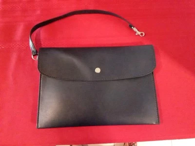 Stella Mccartney Dark Blue Clutch Envelope Organizer Leather Bag 9"x6" - Image 1 of 4