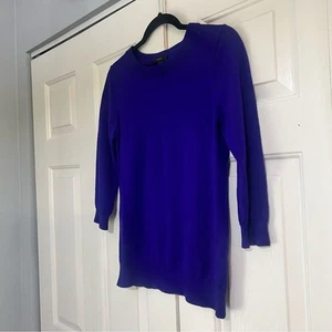 J. Crew Tippi Sweater Crewneck Royal Blue 3/4 Sleeve Size Small Merino Wool - Picture 1 of 6