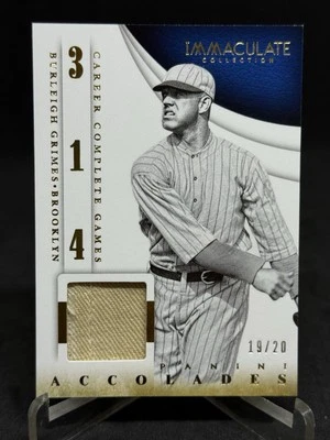 2014 Panini Immaculate Accolades Burleigh Grimes Game Worn Pants /20 #7 - Image 1 of 3