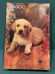 1988 Milton Bradley Golden Labrador Puppy Junior Puzzle 100 Pc 11” x 16” Sealed - Picture 1 of 6