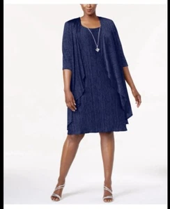 R&M RICHARDS Womens Navy Open Cardigan Top Plus Size: 18W - Picture 1 of 8