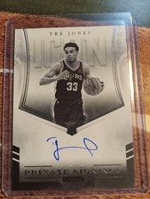 2020-21 Panini Private Signings Tre Jones Icon On-Card Auto Rookie Card PSI-TJO