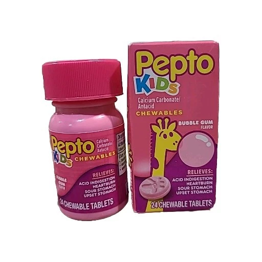 TAPA SELLADA Pepto Bismol Niños Tabletas Masticables Sabor Goma Burbuja 24 Ct Exp12/2025 Foto 1 de 1