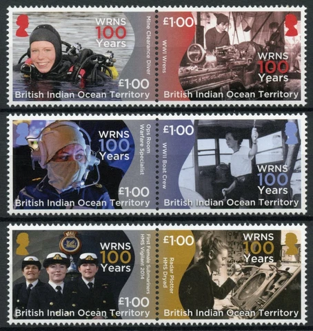 BIOT Military Stamps 2017 MNH WRNS Womens Royal Naval Service 6v Set Cover