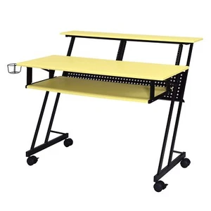SUITOR WOODEN TOP MUSIC RECORDING STUDIO DESK IN YELLOW AND BLACK - Picture 1 of 4