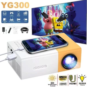 Portable Mini Projector 1080P LED Home Office Theater Cinema For Android iPhone - Picture 1 of 18