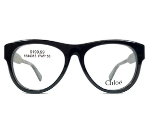 Chloe Eyeglasses Frames CH0152O 001 Polished Black Round Full Rim 53-17-145 - Picture 1 of 13