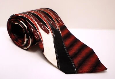 Rafael Men's Tie Red White And Black 57.5” x 3.75" - Image 1 of 4
