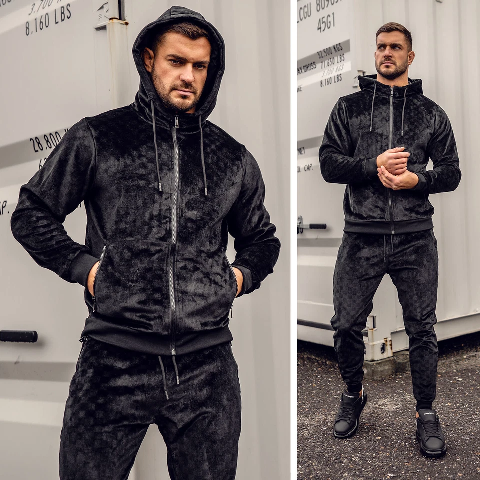 Trainingsanzug Jogginganzug Laufhose Sweatshirt Men Basic Herren BOLF Unifarben