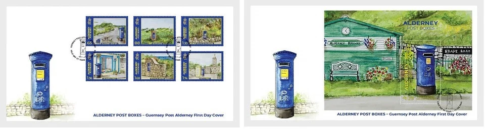 alderney 2024 boites lettres POST BOXES Victoria Street Whitegates 6v + ms1v FDC - Image 1 of 1