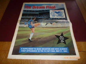 BRIGHTON & HOVE ALBION FC EVENING ARGUS SPECIAL SEAGULLS WEMBLEY FA CUP *FOLDED* - Picture 1 of 15