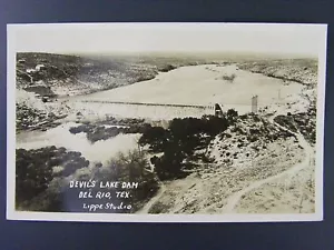 Del Rio Texas Devil's Lake Dam Lippe Studio Foto Real Postal De Colección RPPC 1930-50 - Imagen 1 de 2