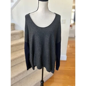 Madewell Langarmpullover grau & marineblau Merinowolle Rundhalsausschnitt - Bild 1 von 6