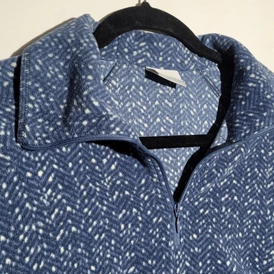 Columbia Women's Fleece Pullover Size M Blue 1/4 Zip Lightweight Geometric - Image 1 of 4
