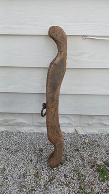 Antique Wooden Primitive Farming Original Double Oxen Ox Yoke 39in Rustic Patina - Image 1 of 4