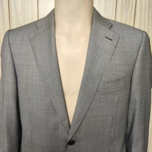 Canali men's suit 40R black white wool two piece - Picture 1 of 13