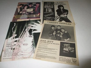 JOAN JETT & The Blackhearts print ad LOT of 4 rare 1981 - 1991 Hit Parader CREEM - Imagen 1 de 3