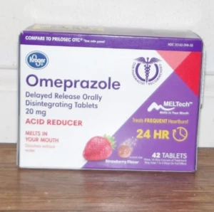 Kroger 20 Mg Strawberry Flavor 42 Heartburn Tablets (Exp Aug 2025) - Picture 1 of 1