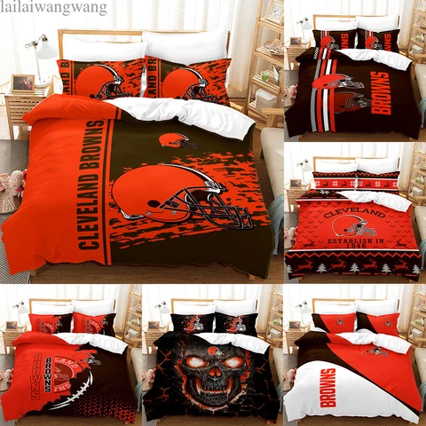Cleveland Browns 3 Piece Bedding Set Duvet Comforter CoverCover Pillowcases Gift Cover