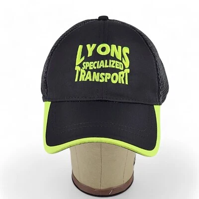 Gorra de Transporte Especializada Lyons Negra Verde Neón Malla Trasera Gorra Ajustable Foto 1 de 4