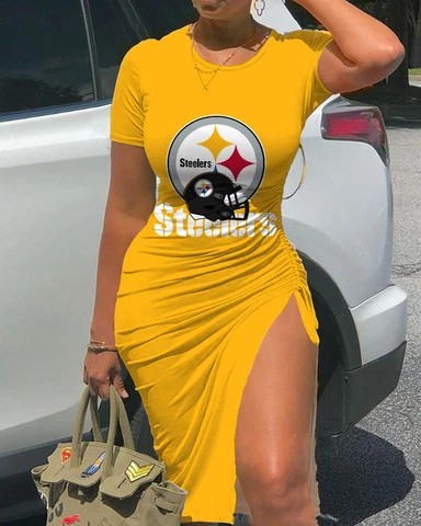 Pittsburgh Steelers Women High Slit Dress Bodycon Slide Split Dress T-Shirt Gift Cover