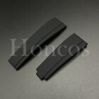 20mm Black Color Flat End Silicone Watch Band Rubber Strap Fits for Rolex