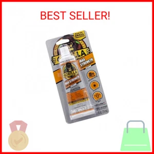 Gorilla Max Strength Clear Construction Adhesive, 2.5 Ounce Squeeze Tube, Clear, - Picture 1 of 2