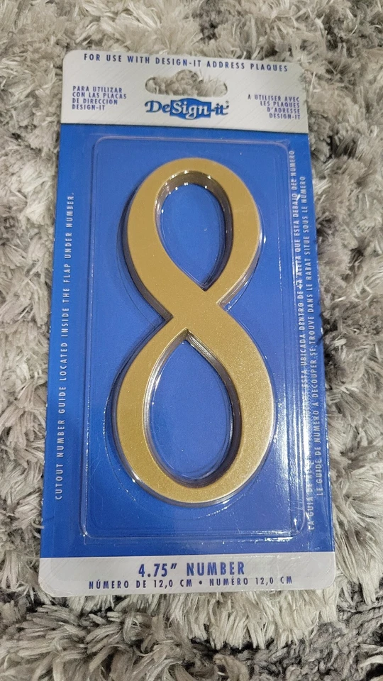 DeSign-it 5" Number 8 Satin Brass