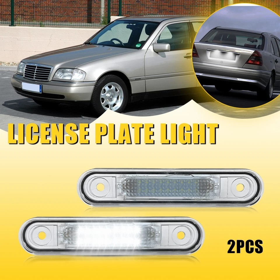 Se adapta a Mercedes-Ben W124 W201 Clase E W202 Clase C Luces LED Matrícula Blanco Foto 1 de 4