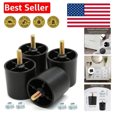 4Pcs 2 inch Plastic Sofa Legs，Black Sofa Replacement Legs，Round Furniture Leg... - Image 1 of 4