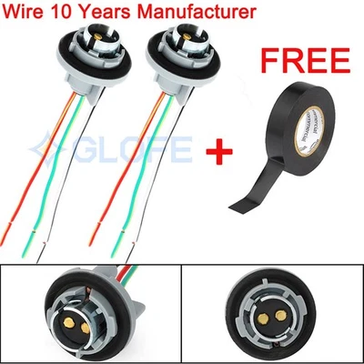 2X Stop Brake Harness Light Bulb Plug Socket Repair Wire Pigtail Female 1157 U - Image 1 of 4