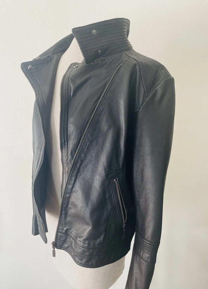 Chaqueta de cuero para mujer Bernardo talla M en excelente estado negra Foto 1 de 4