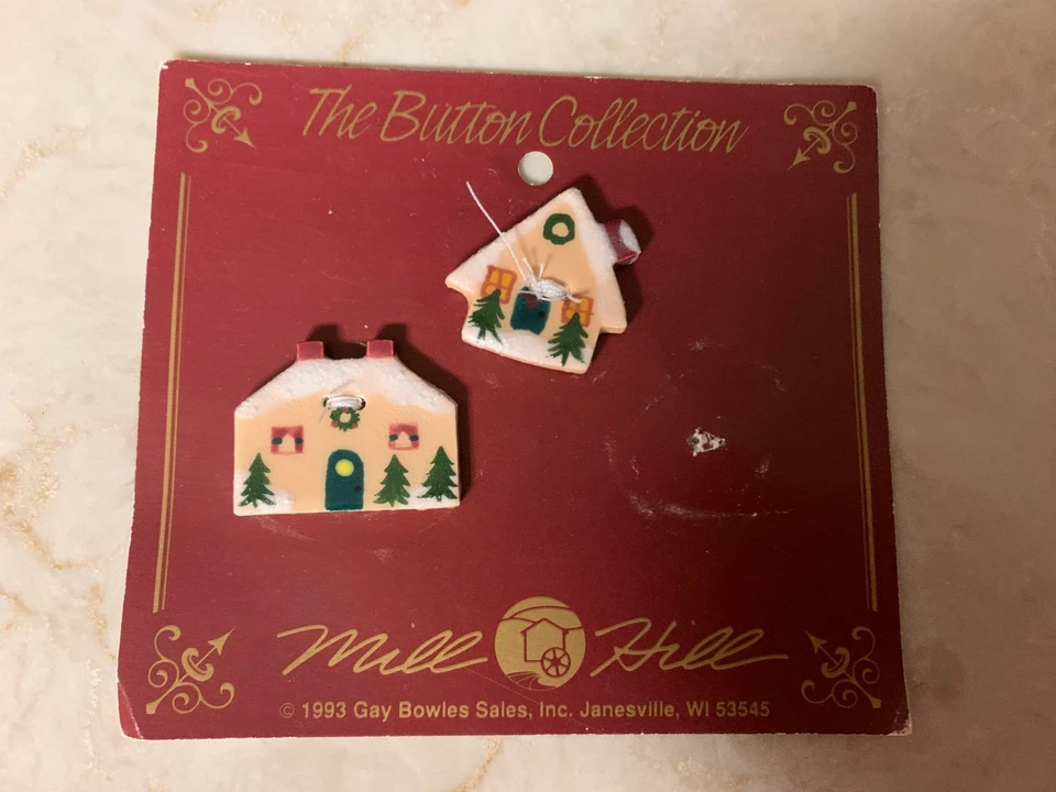 Vintage Mill Hill 2 botones de cerámica 1993 NUEVO Foto 1 de 1