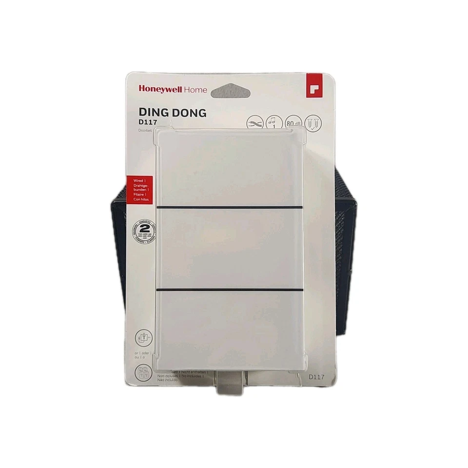 Timbre Honeywell Home Ding Dong clásico con cable blanco D117 nuevo sellado Foto 1 de 4