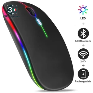 Mouse Wireless Mouse Bluetooth Ricaricabili RGB Computer Wireless Mause Mouse Da - Zdjęcie 1 z 16