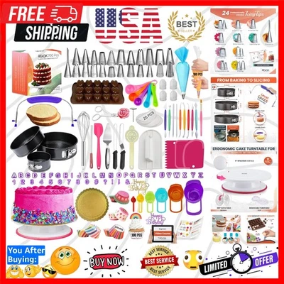 Kit de decoración de pasteles 700 piezas con suministros para hornear - Tocadiscos para pasteles para decoración... Foto 1 de 4