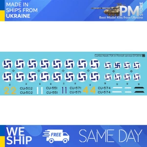 SBS D72018 1/72 Decal for Curtiss Hawk 75A in Finnish Service - Picture 1 of 4