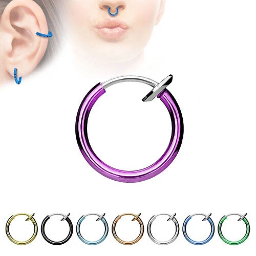 Septum Nasenpiercing Ohr Klemmring Fake Piercing Ring - Bild 1 von 1