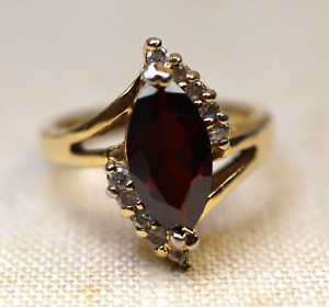 Vintage Red Stone Gold Ring Size 9.5  18K GF