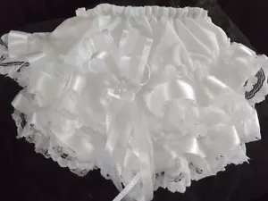 DREAM 0-5 years BABY GIRLS WHITE LACE RIBBON frilly bum KNICKERS - Picture 1 of 1