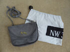 Hobbs N.W.3 Grey Suede Leather Crossbody Bag w/ Gold Fox feature and Fox Lining