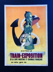 ZUG AUSSTELLUNG Koloniale Seelinie Afrikanische Kunst ERIC Plakat 1943 - Bild 1 von 1
