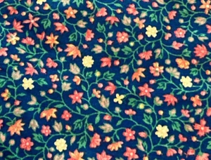 Fat Quarter Vintage Tiny Pink Flowers Blue Sewing Fabric Ditsy Quilting Cotton - Picture 1 of 4