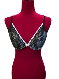 Nuevo con etiquetas Sujetador de Encaje Push Up con Alambre Talla 32 DD Negro - Imagen 1 de 10