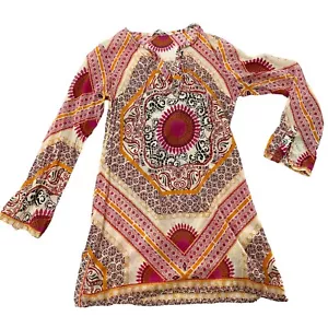 Athleta Swim Coverup Damen XS transparent Boho Mandala rosa orange Langarm - Bild 1 von 10