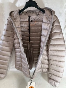 SAVE THE DUCK WOMENS ULTRA LIGHT JACKET PEARL GREY. (LX) RUNS SMALL - Picture 1 of 10