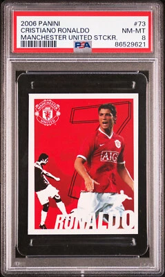 2006 Panini Manchester United наклейки 73 Криштиану Роналду NM-MT PSA 8 Португалия - Изображение 1 из 2